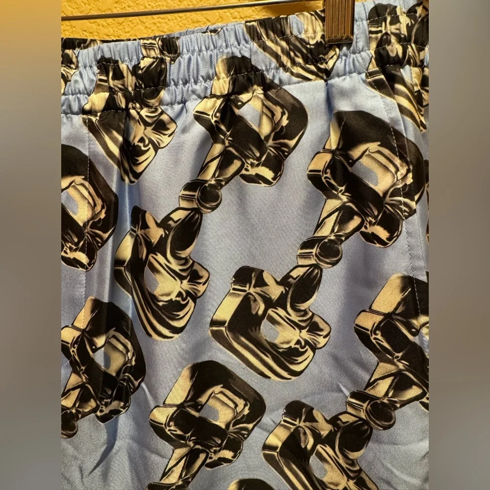 New Gucci Horsebit Logo Silk Shorts Blue Black Size IT 54 / US L 36 - 40 Waist